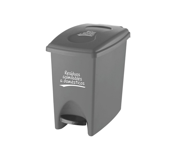 CONTENEDOR RESIDUOS CON PEDAL GRIS 10LT