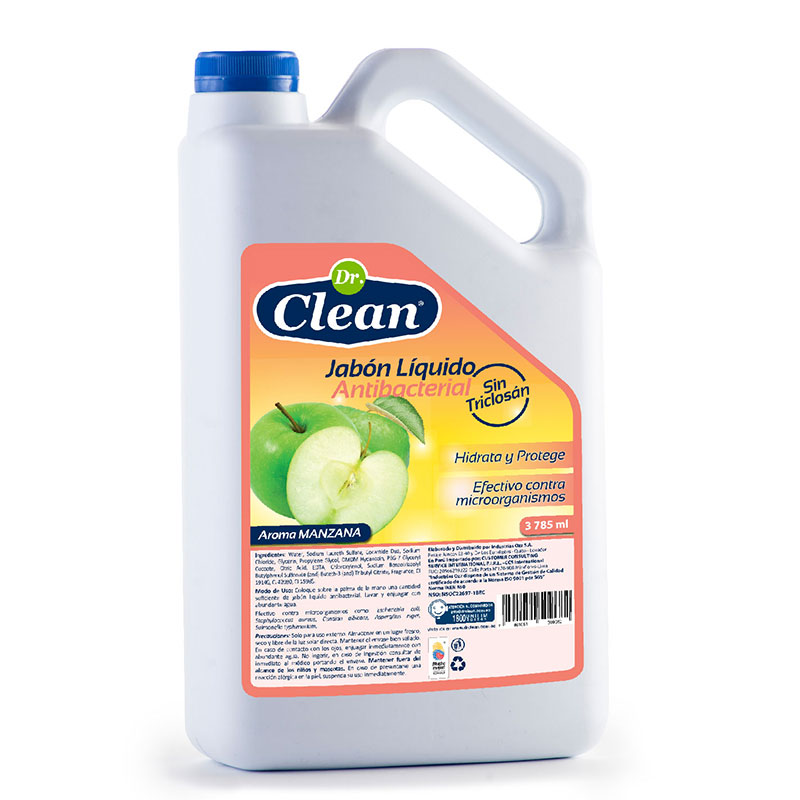 JABON LIQUIDO ANTIBACTERIAL DR CLEAN MANZANA GALON