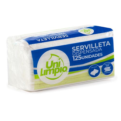 SERVILLETA EN Z DISPENSADA BLANCA X 125 UNIDADES