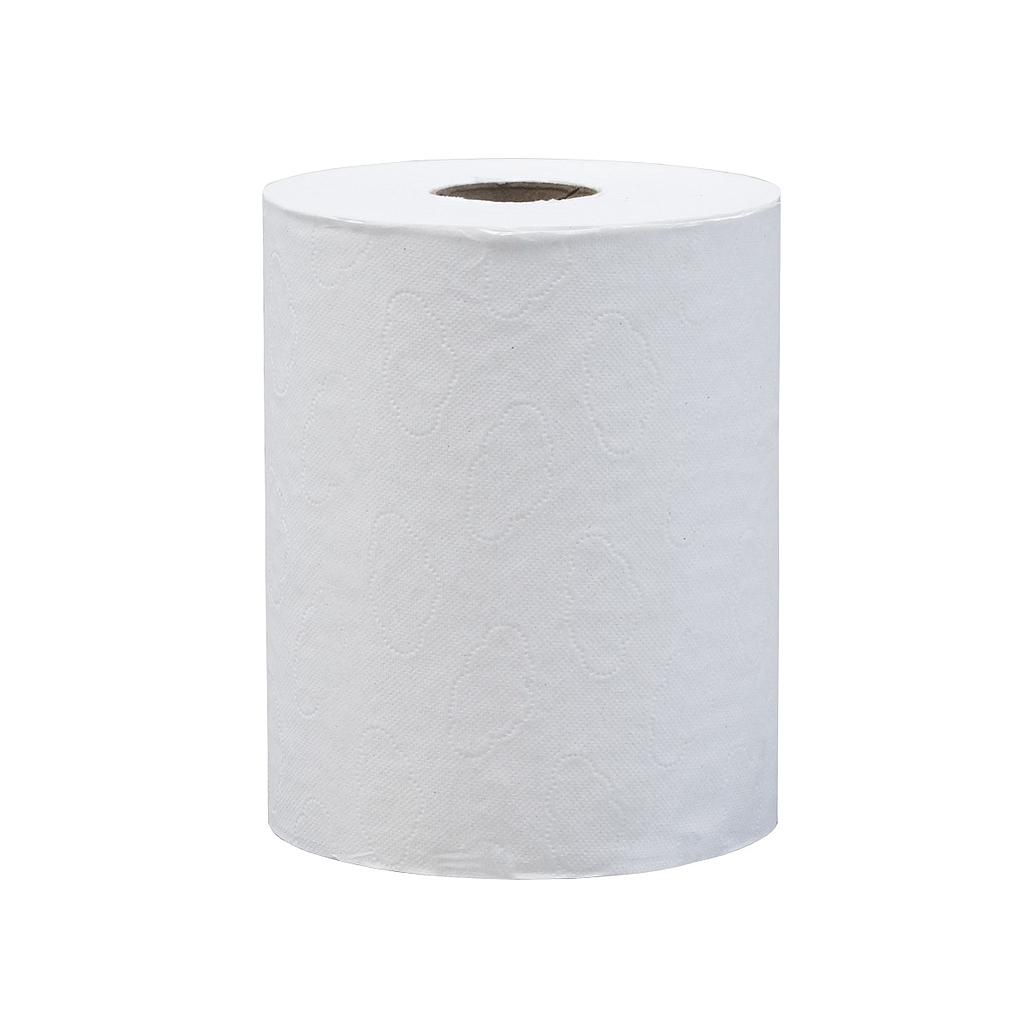 TOALLA DE MANOS FANTASIA BLANCA ROLLO 100MTRS 2BLE HOJA