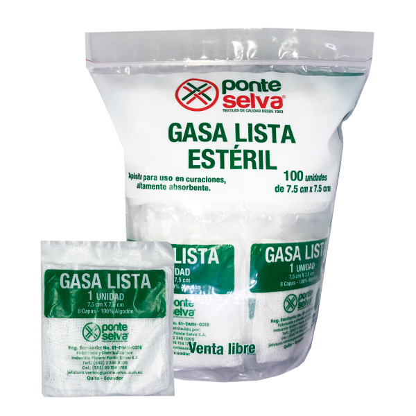 GASA APOSITOS 7.5*7.5 CAJA X 100 UNIDADES