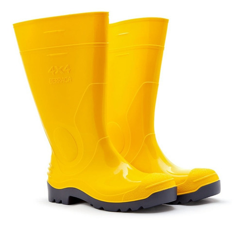 BOTA PVC BERRACA CON PUNTA DE ACERO AMARILLA