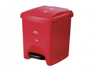 CONTENEDOR RESIDUOS ROJO CON PEDAL 20 L